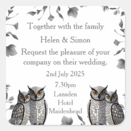 Persoonlijk huwelijk vierkante sticker