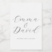 Persoonlijk huwelijk wijn etiket (Enkel label)