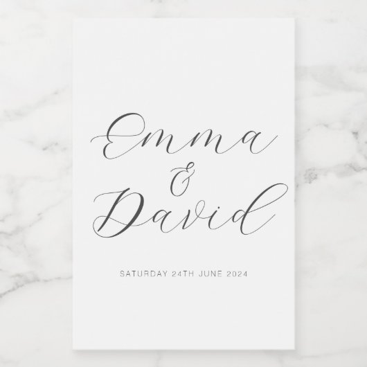 Persoonlijk huwelijk wijn etiket (Enkel label)