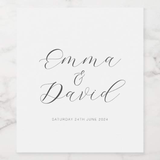 Persoonlijk huwelijk wijn etiket (Enkel label)