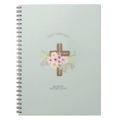 Persoonlijk huwelijks- of jubileum bloemenkruis notitieboek (Voorkant)