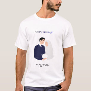 Persoonlijk Huwelijks-T-shirt Voor- en Achterkant T-shirt