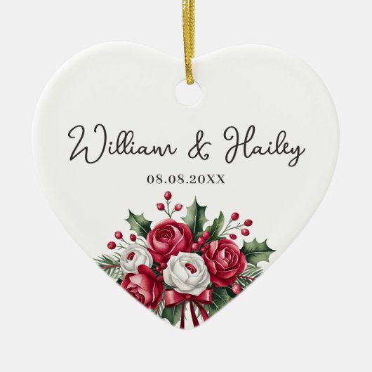 Persoonlijk huwelijkscadeau - Geschenk voor getrou Keramisch Ornament (Voorkant)