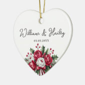 Persoonlijk huwelijkscadeau - Geschenk voor getrou Keramisch Ornament (Links)