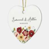 Persoonlijk huwelijkscadeau - Geschenk voor getrou Keramisch Ornament (Links)