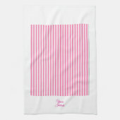 Persoonlijk huwelijkscadeau Roze gestreept Wit Theedoek (Verticaal)