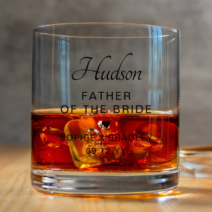 Persoonlijk huwelijkscadeau voor de Vader van de B Whisky Glas