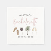 Persoonlijk huwelijksfeest in wijnland servet (Voorkant)