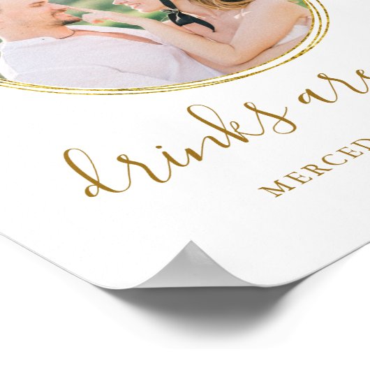 Persoonlijk huwelijksfeest Open Bar Elegant Goud F Poster (Hoek)