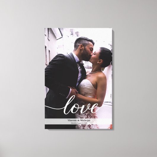 Persoonlijk huwelijksfoto-liefdesscript voor pasge canvas afdruk (Voorkant)