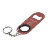 Persoonlijk huwelijksgeschenk voor mannen mini flessenopener (Voorkant Gekanteld)