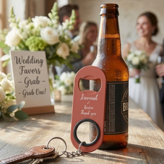 Persoonlijk huwelijksgeschenk voor mannen mini flessenopener