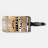 Persoonlijk huwelijksgetuige Bourbon Vat Bagagelabel (Achterkant horizontaal)