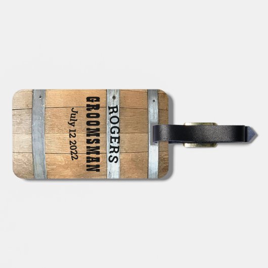 Persoonlijk huwelijksgetuige Bourbon Vat Bagagelabel (Achterkant horizontaal)