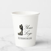 Persoonlijk Huwelijksidee Voeg uw ontwerp toe Papieren Bekers (Voorkant)