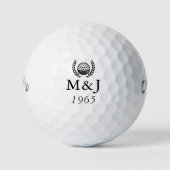 Persoonlijk huwelijksjubileum met monogram golfballen (Voorkant)