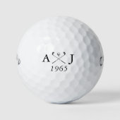 Persoonlijk huwelijksjubileum met monogram golfballen (Voorkant)
