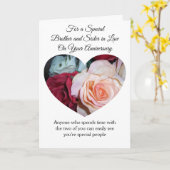 Persoonlijk huwelijksjubileum voor broer en schoon kaart (Gele Bloem)