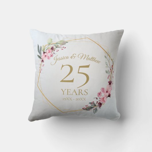Persoonlijk huwelijksjubileumcadeau kussen (Achterkant)