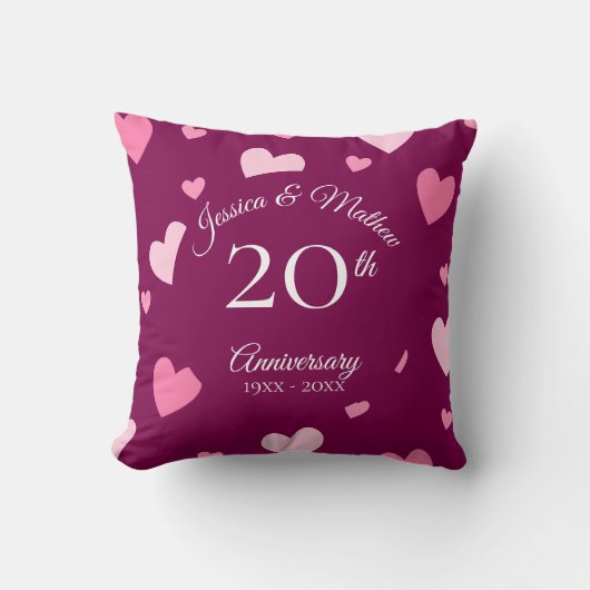 Persoonlijk huwelijksjubileumcadeau kussen (Voorkant)