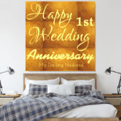 Persoonlijk huwelijksjubileumcadeau voor koppels canvas afdruk (Insitu (Slaapkamer))