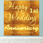 Persoonlijk huwelijksjubileumcadeau voor koppels canvas afdruk (Insitu (Houten vloer))