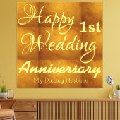 Persoonlijk huwelijksjubileumcadeau voor koppels canvas afdruk (Insitu (Woonkamer))