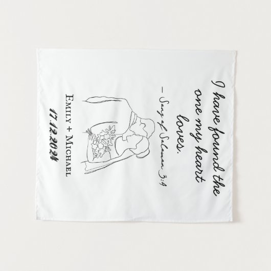 Persoonlijk Huwelijkskleed Wandkleed (Voorkant (horizontaal))