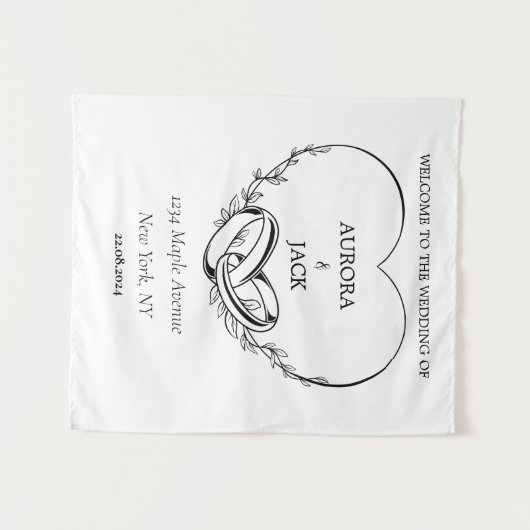 Persoonlijk Huwelijkskleed Wandkleed (Voorkant (horizontaal))