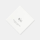 Persoonlijk huwelijksmonogram zwart wit servet (Hoek)