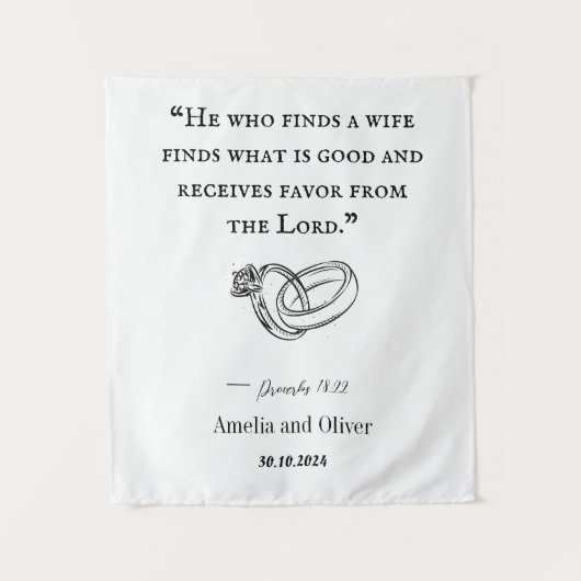 Persoonlijk HuwelijksTapijt Wandkleed (Voorkant)