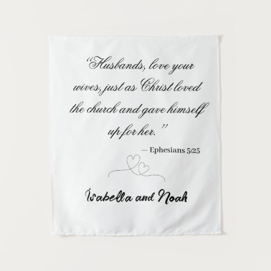 Persoonlijk HuwelijksTapisserie Wandkleed (Voorkant)