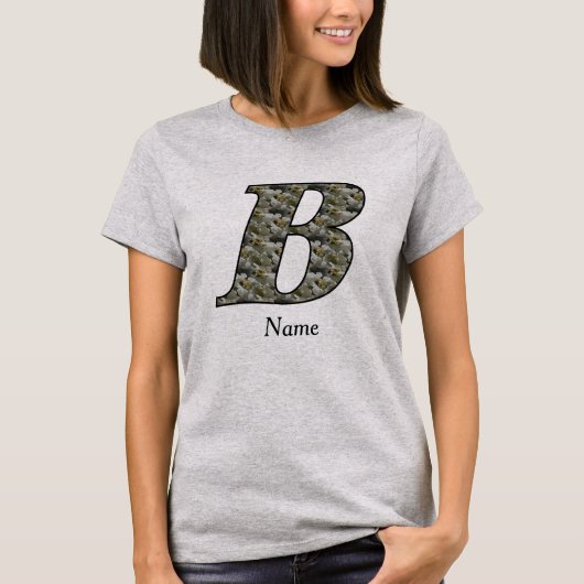 Persoonlijk Hydrangeabloem Initialen B T-shirt (Voorkant)
