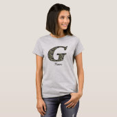Persoonlijk Hydrangeabloem Initialen G T-shirt (Voorkant volledig)