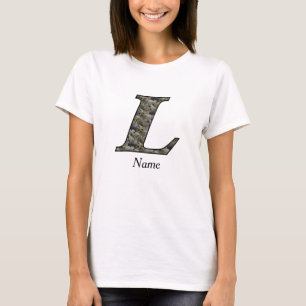 Persoonlijk Hydrangeabloem Initialen L Monogram T-shirt