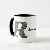 Persoonlijk Hydrangeabloem Initialen R Monogram Mok (Voorkant links)