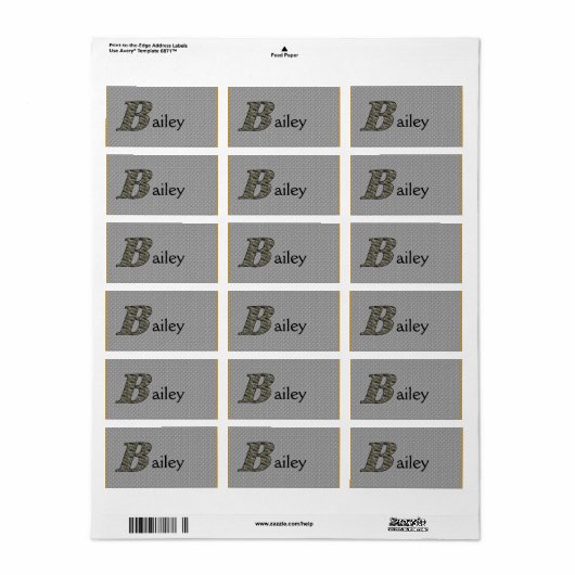 Persoonlijk Hydrangeabloem met Initiaal B Monogram Etiket (Full Sheet)