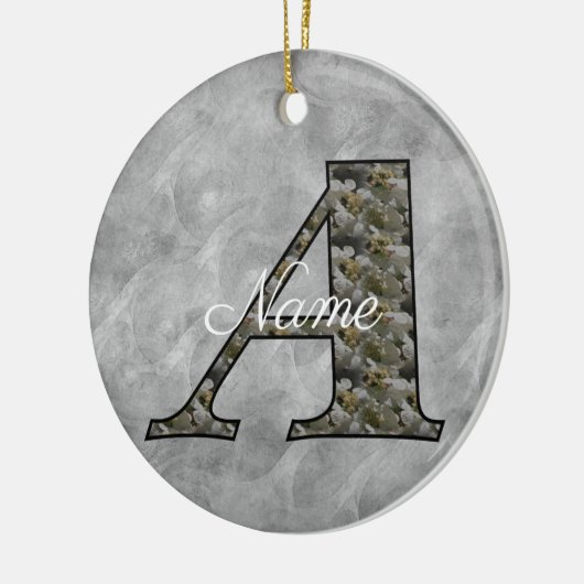 Persoonlijk Hydrangeabloem Monogram Initiaal A Keramisch Ornament (Links)