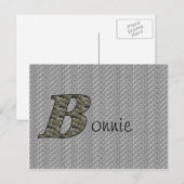 Persoonlijk Hydrangeabloem Monogram Initiaal B Briefkaart (Voorkant / Achterkant)