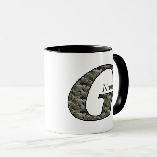 Persoonlijk Hydrangeabloem Monogram Initiaal G Mok (Voorkant rechts)