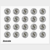Persoonlijk Hydrangeabloem Monogram Initiaal S Ronde Sticker (Vel)