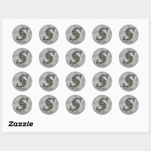 Persoonlijk Hydrangeabloem Monogram Initiaal S Ronde Sticker (Vel)