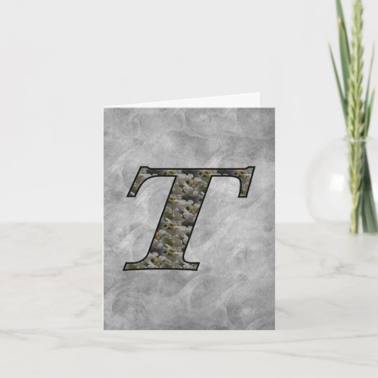Persoonlijk Hydrangeabloem Monogram Initiaal T Notitiekaartje (Voorkant)