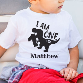 Persoonlijk I Am One Verjaardag Dinosaurus T-Shirt