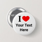 Persoonlijk I ❤️ I LOVE I HEART Ronde Button 5,7 Cm (Voorkant /achterkant)