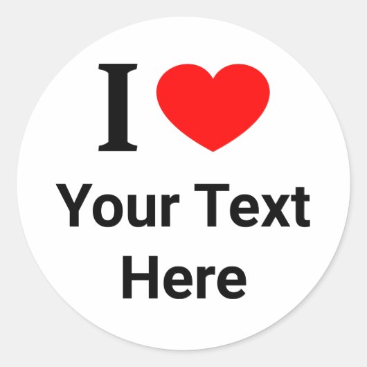 Persoonlijk I ❤️ I LOVE I HEART Ronde Sticker (Voorkant)
