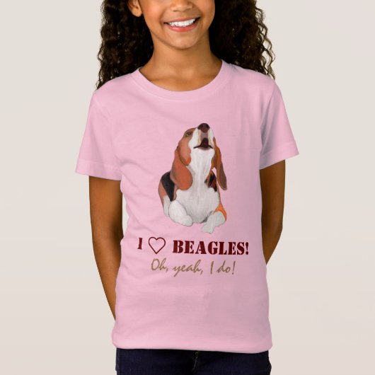 Persoonlijk I Love Howling Beagles T-shirt (Voorkant)
