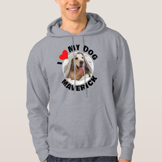 Persoonlijk I LOVE MY DOG Hoodie (Voorkant)