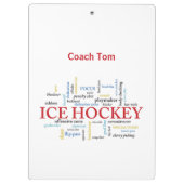 Persoonlijk, Ice Hockey Coach Dank u in woorden Klembord (Achterkant)
