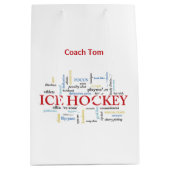 Persoonlijk, Ice Hockey Coach Dank u in woorden Medium Cadeauzakje (Voorkant)